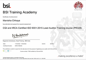 ISO 9001 Quality Management System Lead Auditor Training