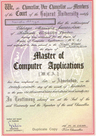 Master of Computer Application